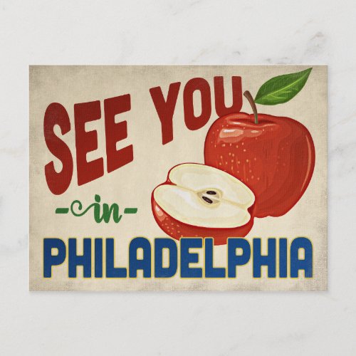 Philadelphia Pennsylvania Apple _ Vintage Travel Postcard