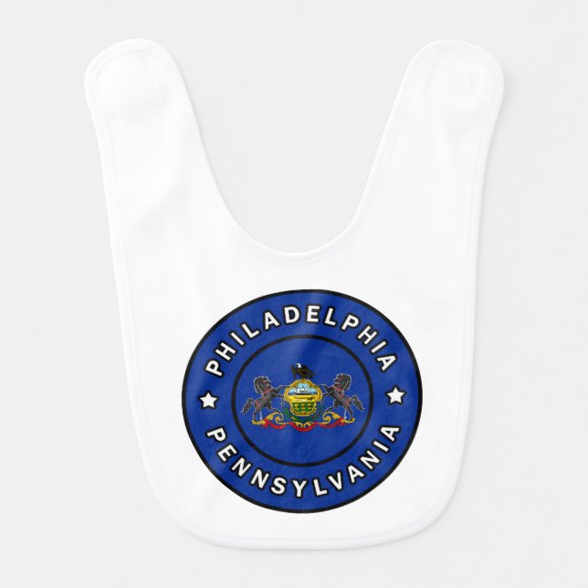 Philadelphia Pennsylvania Baby Bib (Front)