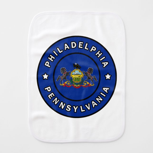 Philadelphia Pennsylvania Baby Burp Cloth (Front)