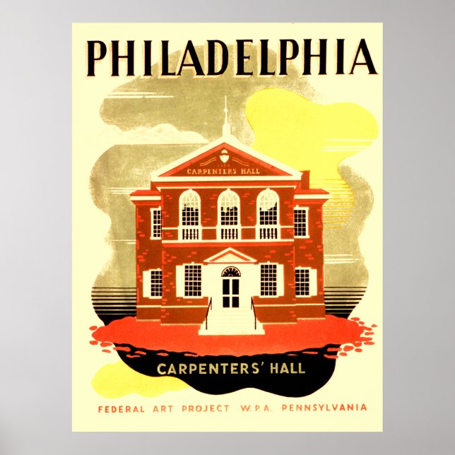 Philadelphia Pennsylvania Carpenters Hall Poster (Front)