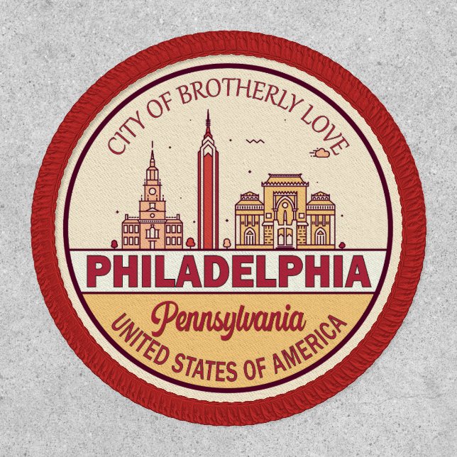 Philadelphia Pennsylvania City Skyline Emblem Patch (Front)