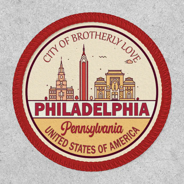Philadelphia Pennsylvania City Skyline Emblem Patch | Zazzle