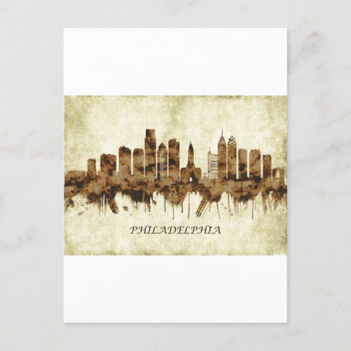 Philadelphia Pennsylvania Cityscape Holiday Postcard