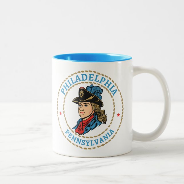 Philadelphia Pennsylvania Colonial Two-Tone Coffee Mug (Right)