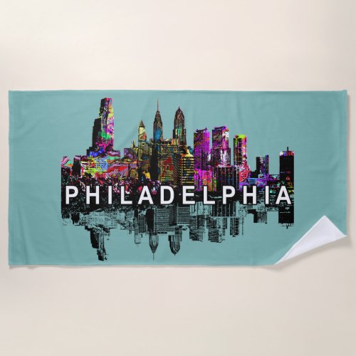 Philadelphia Pennsylvania covered in graffiti  Beach Towel