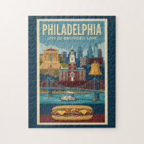 Philadelphia Pennsylvania Culture Illustration Art Jigsaw Puzzle