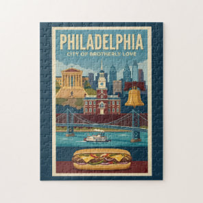 Philadelphia Pennsylvania Culture Illustration Art Jigsaw Puzzle