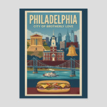 Philadelphia Pennsylvania Culture Illustration Art Postcard