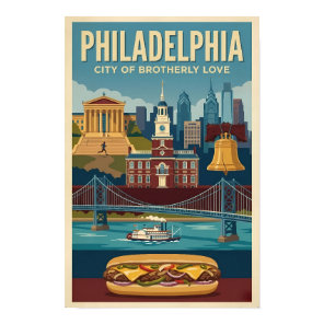 Philadelphia Pennsylvania Culture Illustration Art Poster