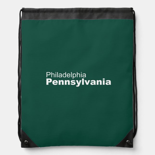 Philadelphia, Pennsylvania Drawstring Backpack (Front)