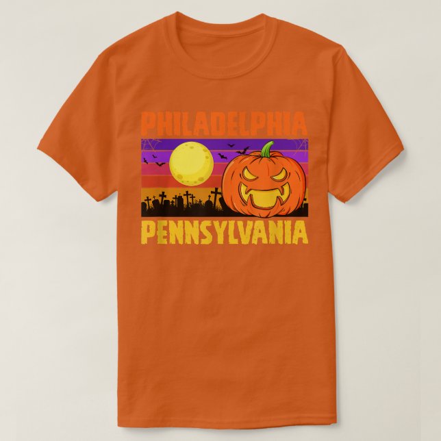 Philadelphia Pennsylvania Happy Halloween Party Lo T-Shirt (Design Front)