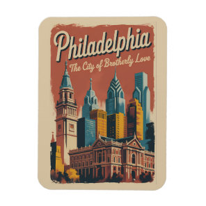 Philadelphia Pennsylvania Illustration Travel Art Magnet