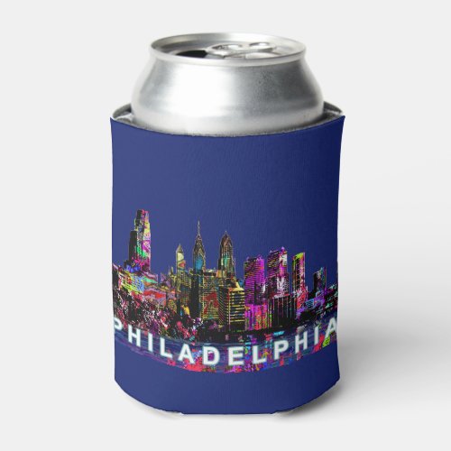 Philadelphia Pennsylvania in graffiti Can Cooler