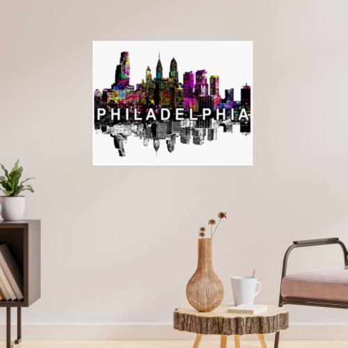 Philadelphia Pennsylvania in graffiti Poster