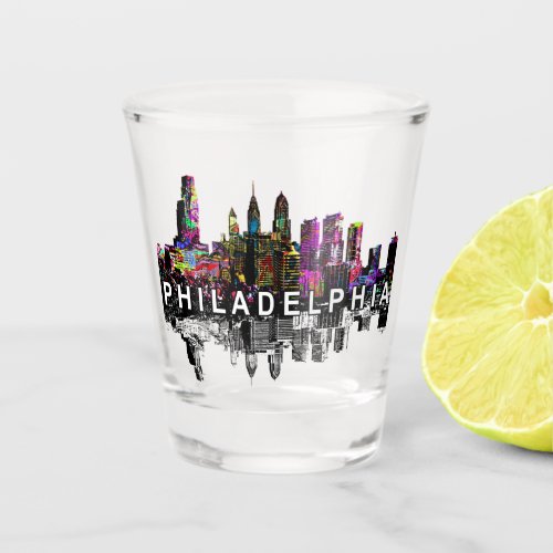Philadelphia Pennsylvania in graffiti  Shot Glass