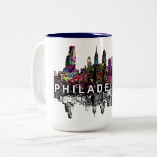 Philadelphia, Pennsylvania in graffiti Two-Tone Coffee Mug