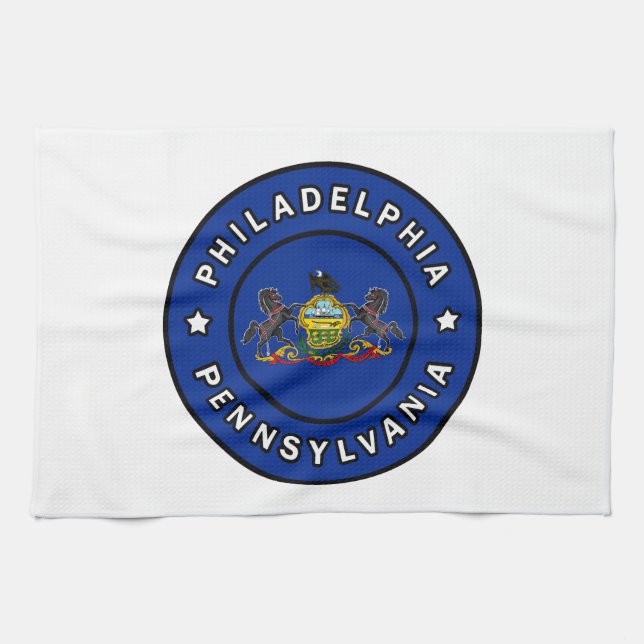 Philadelphia Pennsylvania Kitchen Towel (Horizontal)
