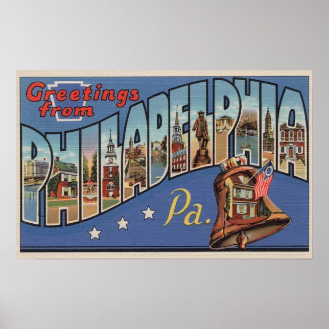 Philadelphia, Pennsylvania - Large Letter Poster (Front)