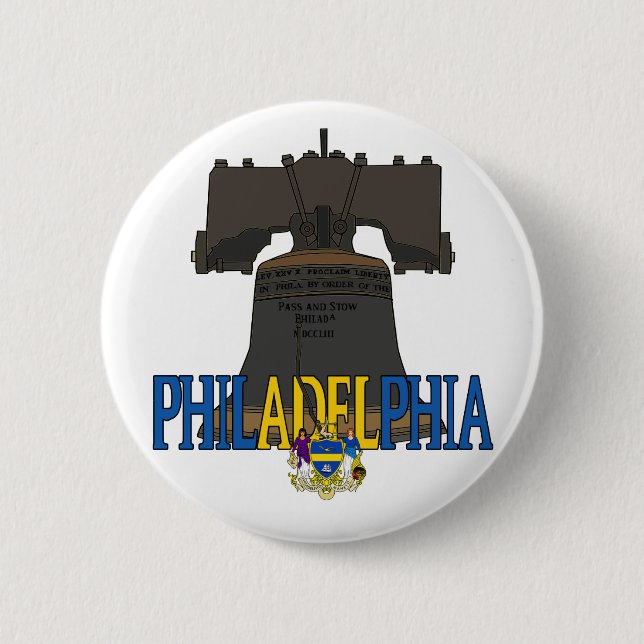 Philadelphia Pennsylvania Liberty Bell Button (Front)
