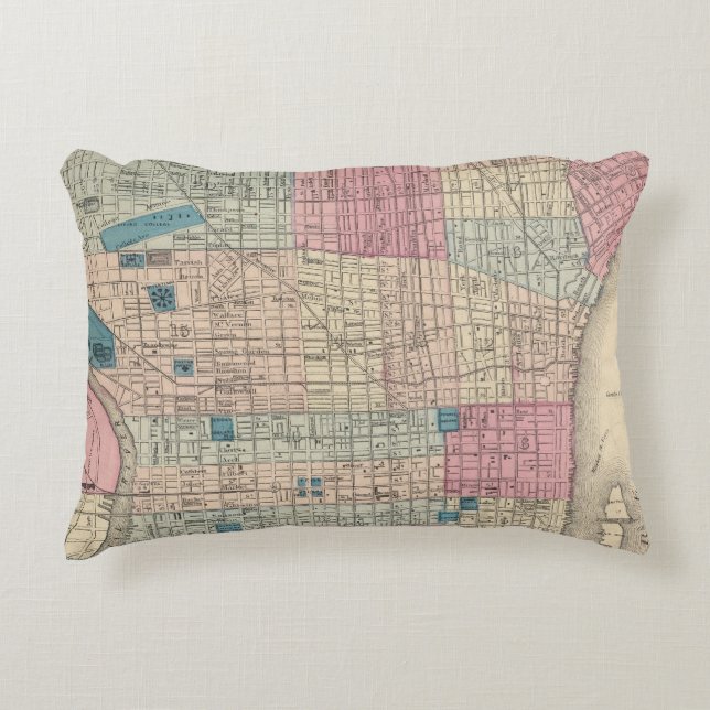 Philadelphia, Pennsylvania Map Accent Pillow (Front)