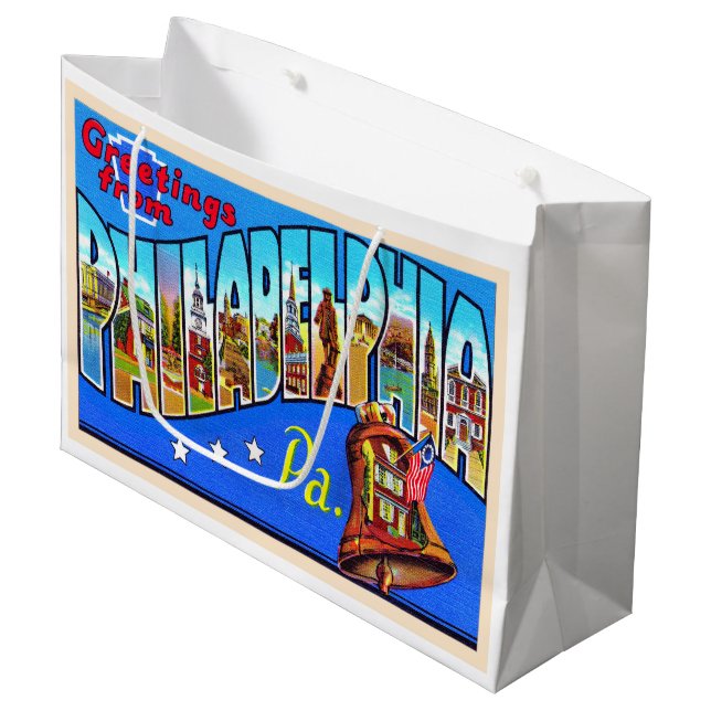 Philadelphia Pennsylvania PA Large Letter Postcard Large Gift Bag (Front Angled)