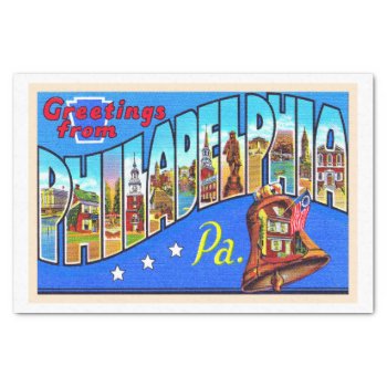 Philadelphia Pennsylvania Pa Large Letter Postcard Tissue Paper by AmericanTravelogue at Zazzle