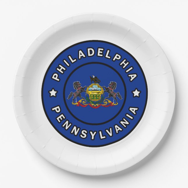 Philadelphia Pennsylvania Paper Plates (Front)