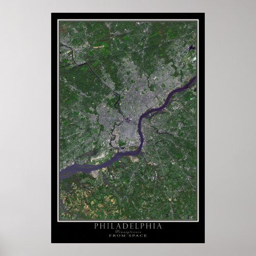 Philadelphia Pennsylvania Satellite Poster Map