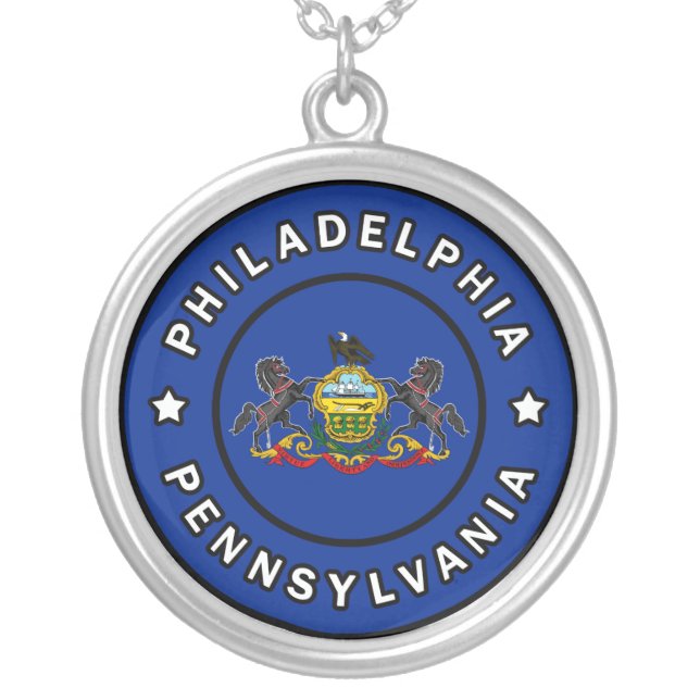 Philadelphia Pennsylvania Silver Plated Necklace (Front)