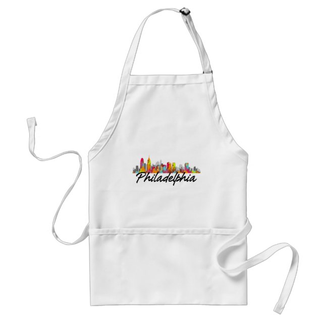 Philadelphia Pennsylvania Skyline Adult Apron (Front)