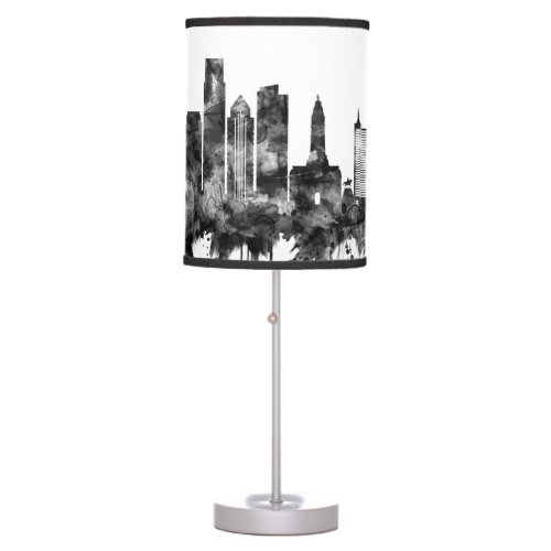 Philadelphia Pennsylvania Skyline BW Table Lamp