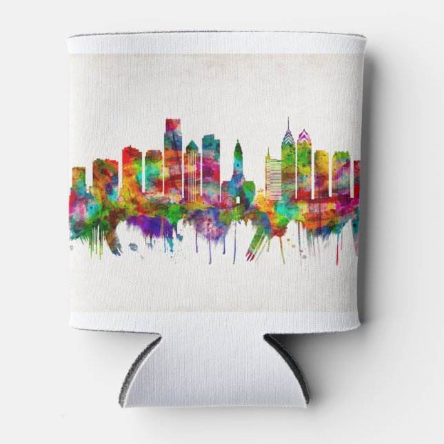 Philadelphia Pennsylvania Skyline Can Cooler (Front)