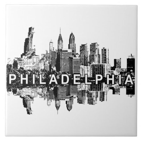 Philadelphia Pennsylvania skyline Ceramic Tile