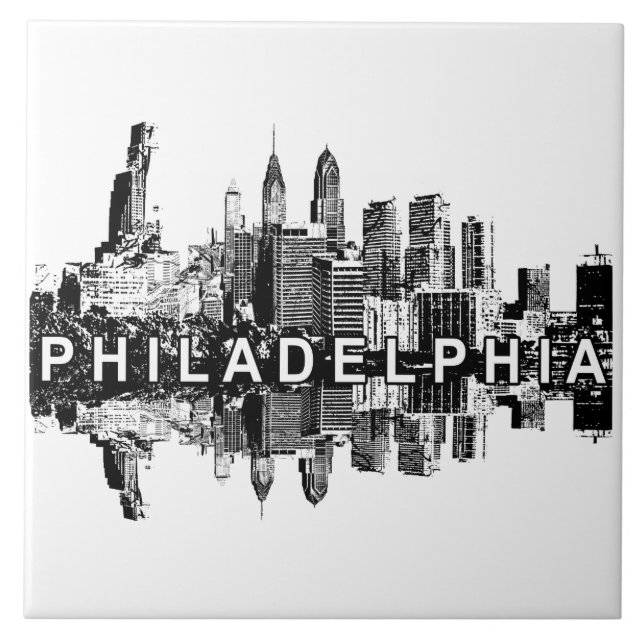 Philadelphia, Pennsylvania skyline Ceramic Tile (Front)