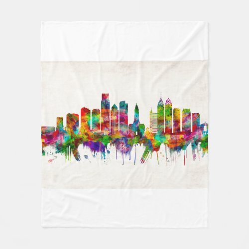 Philadelphia Pennsylvania Skyline Fleece Blanket