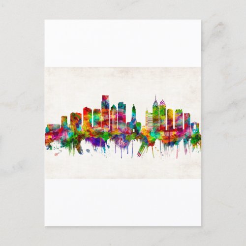 Philadelphia Pennsylvania Skyline Invitation Postcard