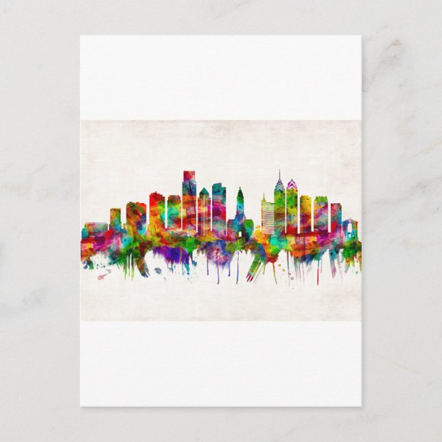 Philadelphia Pennsylvania Skyline Invitation Postcard (Front)