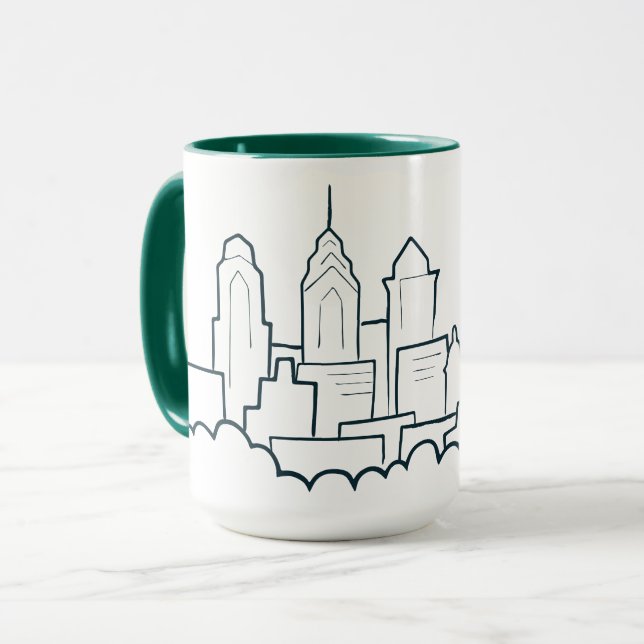Philadelphia Pennsylvania Skyline Mug (Front Left)