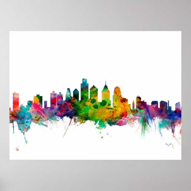 Philadelphia Pennsylvania Skyline Poster (Front)