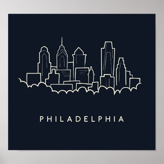 Philadelphia Pennsylvania Skyline Poster (Front)