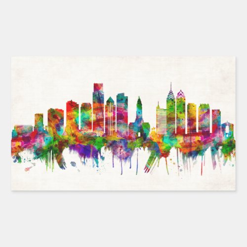 Philadelphia Pennsylvania Skyline Rectangular Sticker