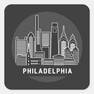 Philadelphia Pennsylvania Skyline Square Sticker
