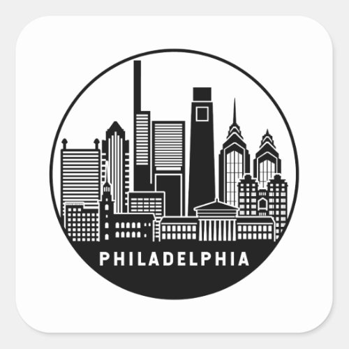 Philadelphia Pennsylvania Skyline Square Sticker