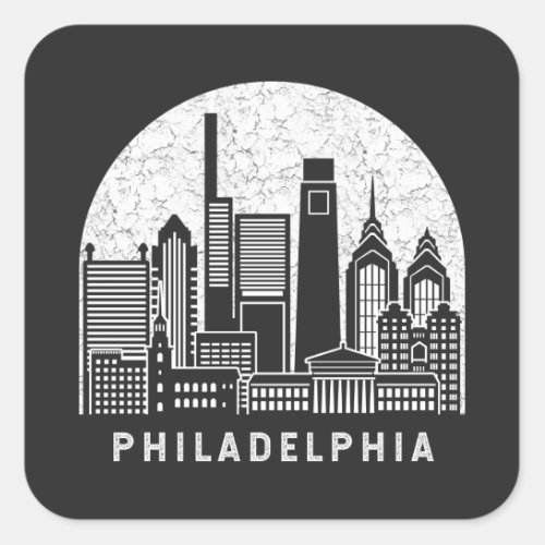 Philadelphia Pennsylvania Skyline Square Sticker