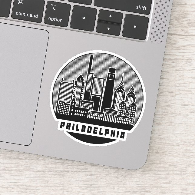 Philadelphia Pennsylvania Skyline Sticker (Detail)