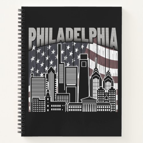 Philadelphia Pennsylvania Skyline Vintage American Notebook