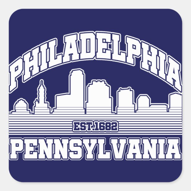 Philadelphia,Pennsylvania Square Sticker (Front)
