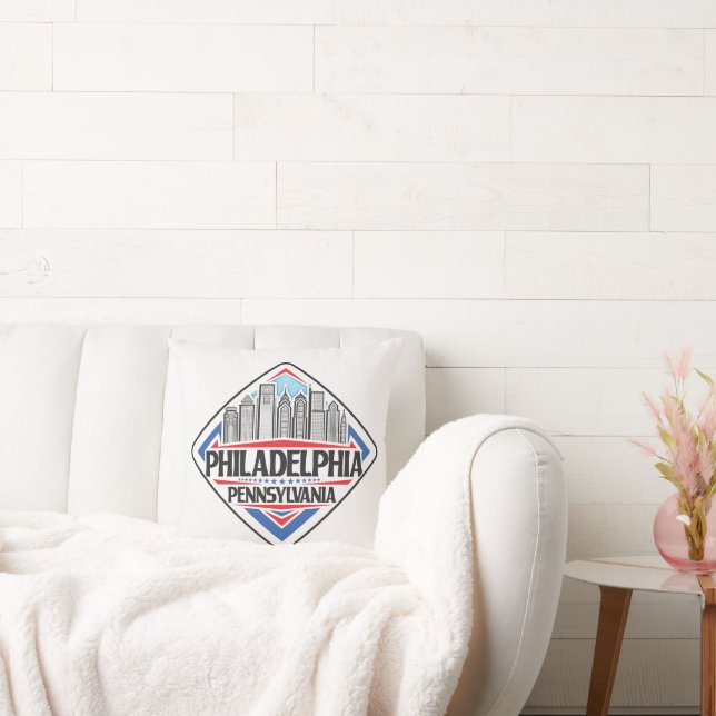 Philadelphia Pennsylvania Throw Pillow (Couch)