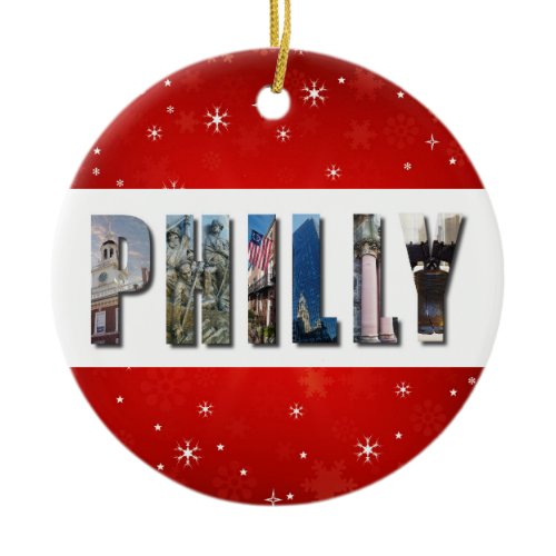Philadelphia Pennsylvania Travel Photo Christmas Ceramic Ornament