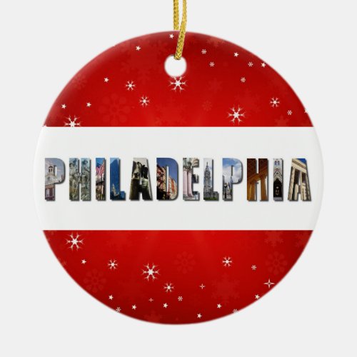 Philadelphia Pennsylvania Travel Photo Christmas Ceramic Ornament